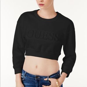 GUESS Originals Cotton Cropped Logo Sweatshirt